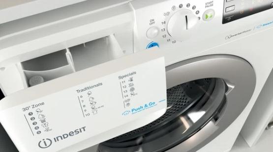 Actual product image Indesit BWSE 71295X WSV EU Washing machine, Front Loading, Energy Class B, Capacity 7 kg, White (7 kg, Left, EU plug)