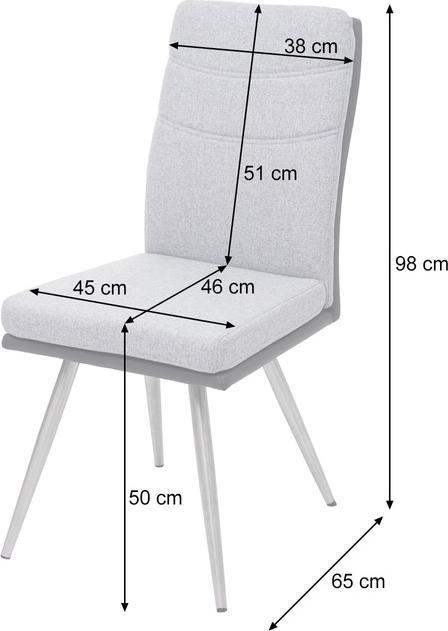 Produktbild Mendler 2x Esszimmerstuhl HWC-G54, Küchenstuhl Stuhl, Textil/Kunstleder Edelstahl gebürstet grau