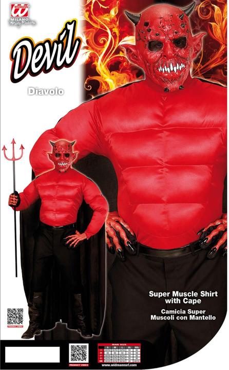 Actual product image Widmann Devil costume with muscle shirt and cape (S)