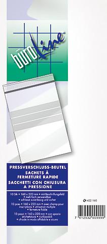 Image du produit BüroLine Sachet à fermeture à pression 115x155mm avec champ d'inscription (10 pièce(s))