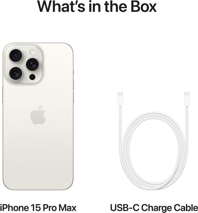Produktbild Apple iPhone 15 Pro Max (1000 GB, White Titanium, 6.70", SIM + eSIM, 48 Mpx, 5G)