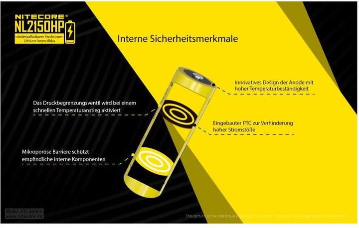Actual product image Nitecore Li-Ion battery type 21700 - 5000mAh - NL2150HP