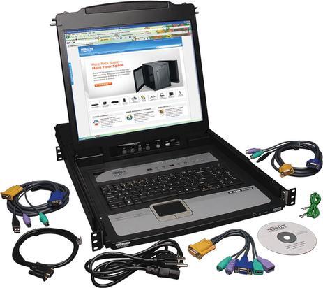 Actual product image Eaton TIPPLITE NetDirector 8-Port 1U Rack-Mount Console KVM Switch with 48,26cm 19Zoll LCD and IP Re