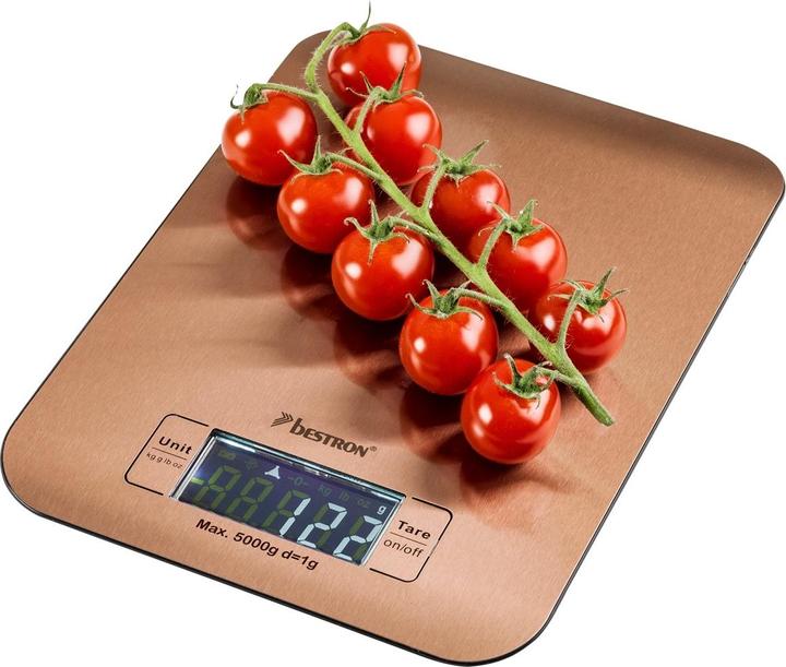 Actual product image Bestron AKS700CO Kitchen Scale Copper Worktop Square Electronic Kitchen Scale