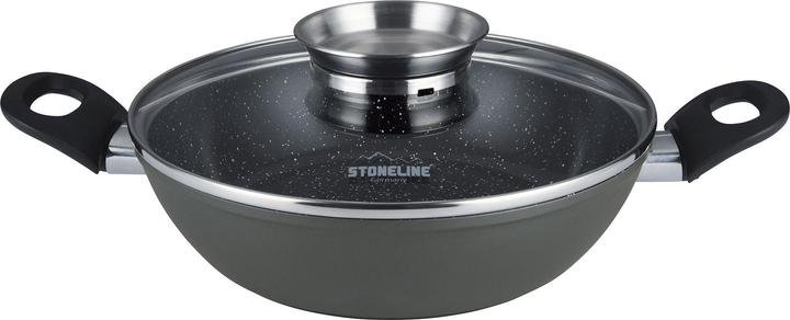 Produktbild Stoneline CERAMIC Servierpfanne 24cm, Keramik-Beschichtung, mit Aroma-Glasdeckel (Pfannenset + Topfset, Aluminium)