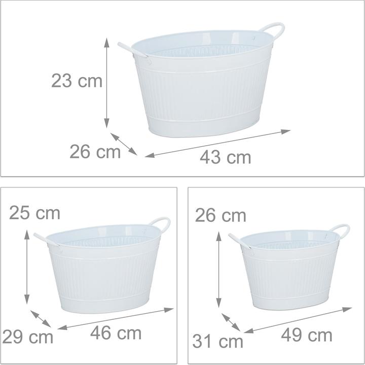 Produktbild Relaxdays Metallwanne (49 cm)