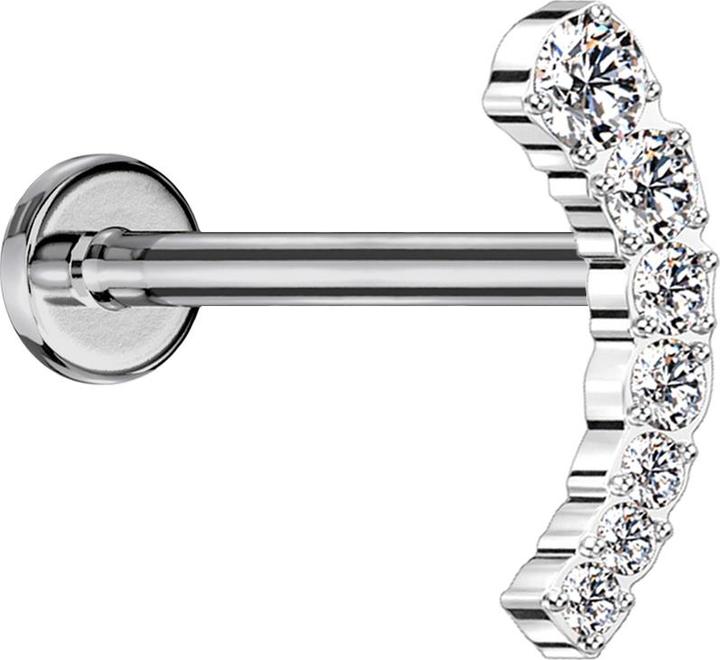 Produktbild Star Piercing Flesh Tunnel Fire Red mit Swarovski Kristall rot und Epoxy Schutzschicht (Chirurgenstahl 316L)