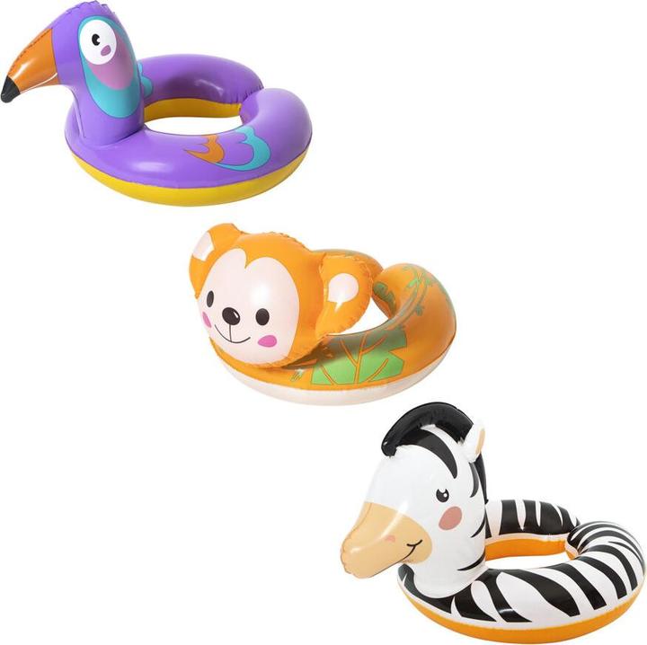 Produktbild Bestway Aufblasbarer Safari-Ring - mixen Sie 3 Typen (Zebra, Tukan, Affe)