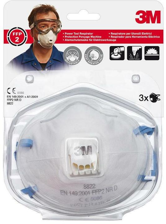 Immagine prodotto 3M Maschera per polveri sottili Comfort 8822 (FFP2, 3 x)