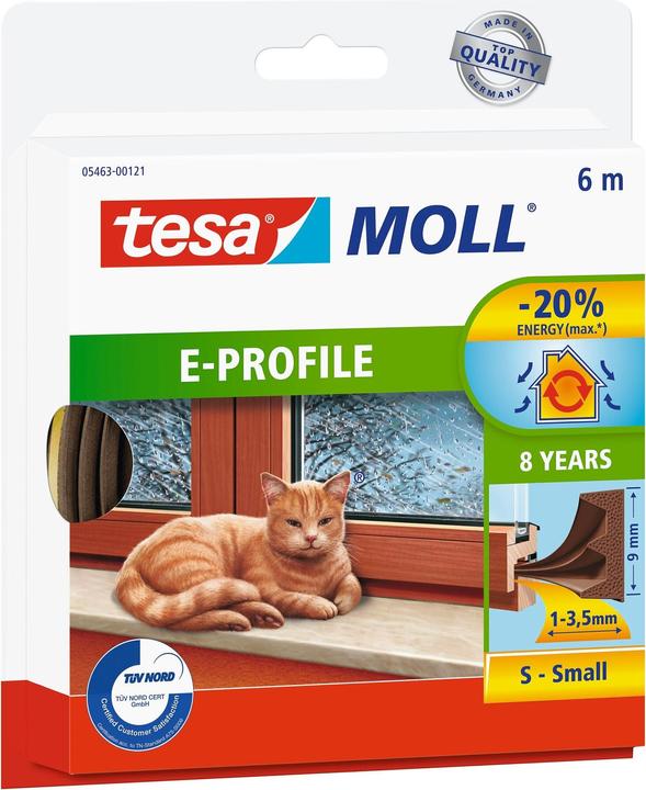 Produktbild tesa tesamoll CLASSIC E-Profil Fensterdichtung, Gummidichtung zum Isolieren