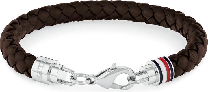 Tommy Hilfiger Iconic Braided Leather Armband (19 cm, Edelstahl, Leder)