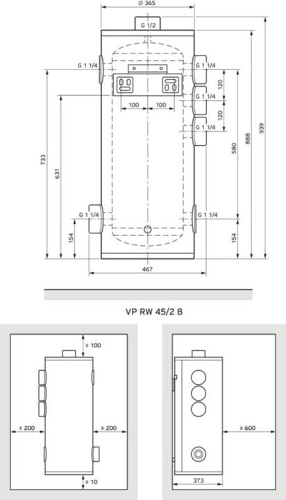 Actual product image Vaillant Buffer tank VP RW 45/2 B