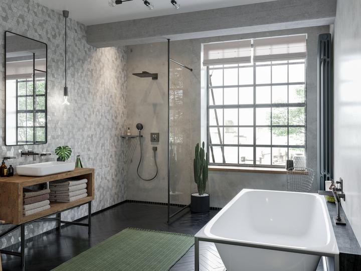 Produktbild hansgrohe HG Glashalter AddStoris Wandmontage brushed black