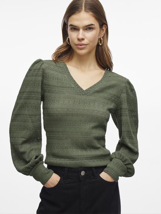 Image du produit Vila V-Ausschnitt Oberteil mit langen Ärmeln (XL)
