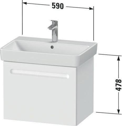 Produktbild Duravit Waschtischunterbau No 1 1 Auszug, 590x426mm weiss matt