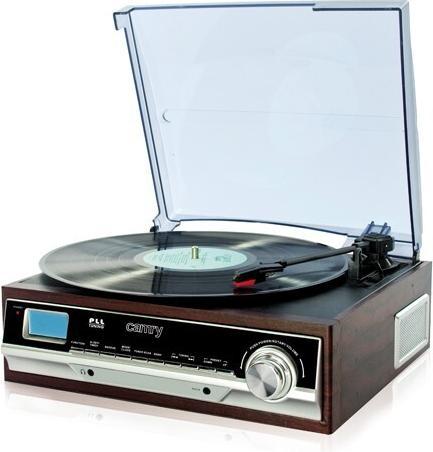 Actual product image Camry CR 1113 Audio turntable with belt drive, cappuccino, chrome, wood (Semi-automatic)
