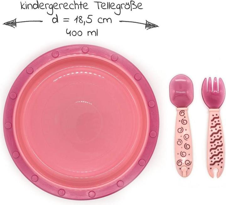 Actual product image MiaMia Children's plates & porridge bowls Baby plates to go incl. cutlery - Pink