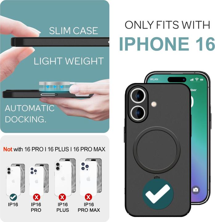 Image du produit Nalia Étui rigide extrêmement fin de 0,3 mm avec MagSafe, étui mat (Apple iPhone 16)