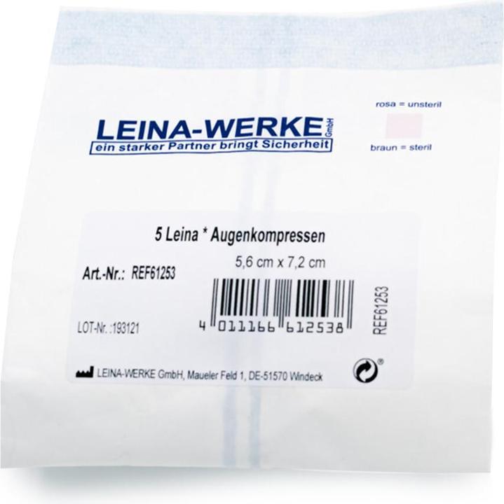 Produktbild Leina Augenkompressen 5.6 cm x 7.2 cm / unsteril / 50 Stk.
