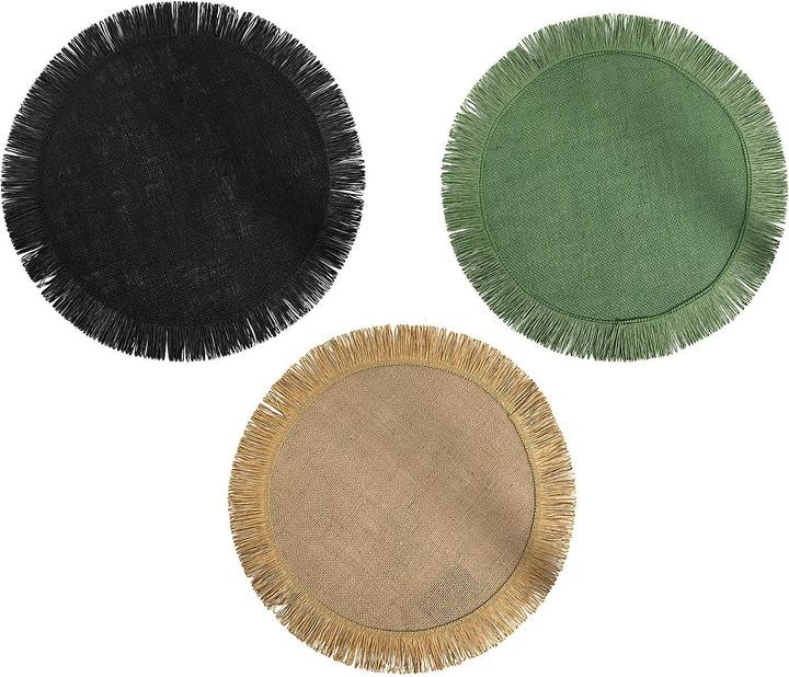 Actual product image Placemat raffia fringes Ø38cm (12 x, 38 x 38 cm)