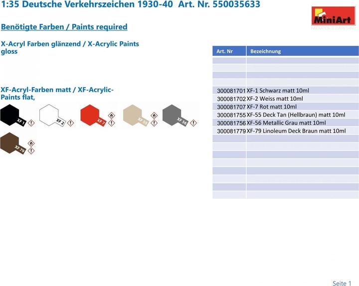 Immagine prodotto Mini art Cartelli stradali tedeschi degli anni 1930-40