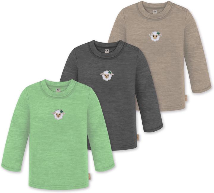 Actual product image Normani 3-pack baby merino longsleeve "Taupo" - 9475 (110)