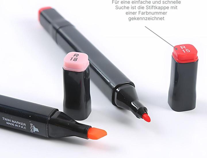 Image du produit Hermex Set de 168 feutres à double pointe Dual Marker Feutres double face Twin Marker (Multicolore, 6 mm, 168 x)