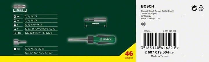 Produktbild Bosch Zubehör Titan-Schraubendreher-Set 46 Stück(e) (Innensechsrund TX M10, Innensechsrund TX M15, Innensechsrund TX M20, Innensechsrund TX M30, Kreuz Phillips PH M1, Kreuz Phillips PH M2, Innensechsrund TX M8, Innensechsrund TX M25, Innensechsrund TX M27, Innensechsrund TX M40, Kreuz Phillips PH M0, Kreuz Pozidriv PZ M1, Kreuz Pozidriv PZ M2)