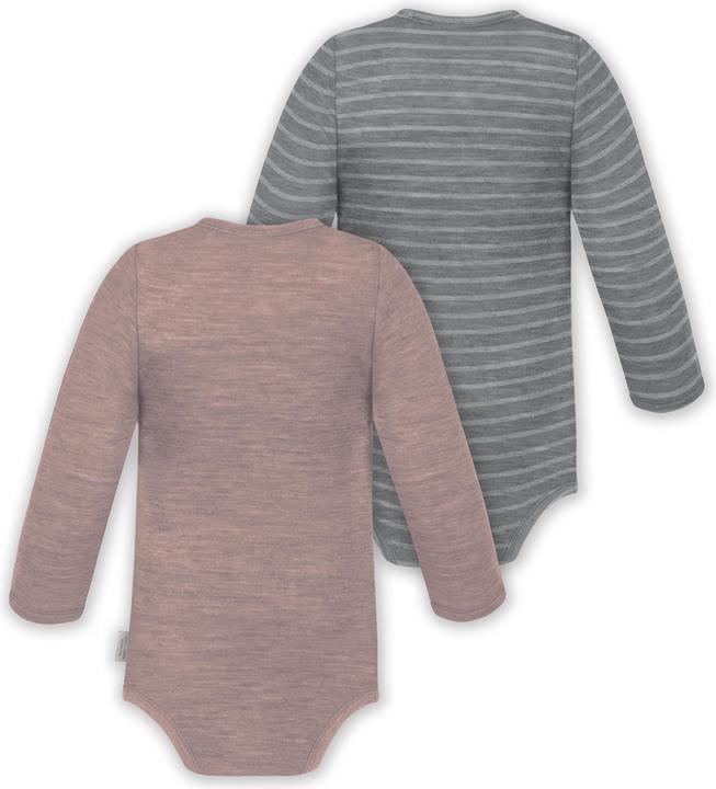 Image du produit Normani Lot de 2 body à langer bébé unisexe manches longues une pièce en laine mérinos - 9351 (62)