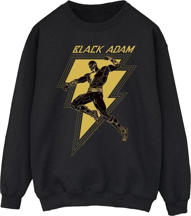 Schwarz Adam Golden Bolt Brust Baumwolle Sweatshirt