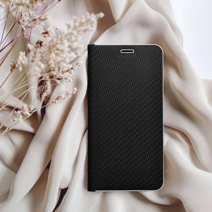 Actual product image OEM Book case LUNA Book Carbon for IPHONE 16 Pro Max black (Apple iPhone 16 Pro Max)