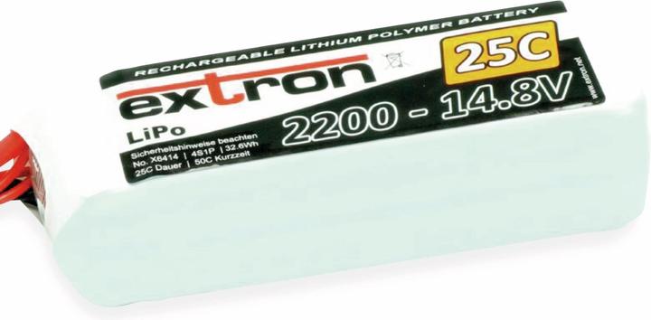 Extron Modellbau LiPo Pack Extron X2 2200 mAh 14,8V 25C (XT60) (14.80 V, 2200 mAh)