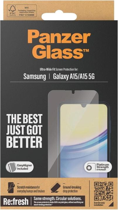 Actual product image PanzerGlass Ultra-Wide Fit (1 Piece, Samsung Galaxy A15 5G)