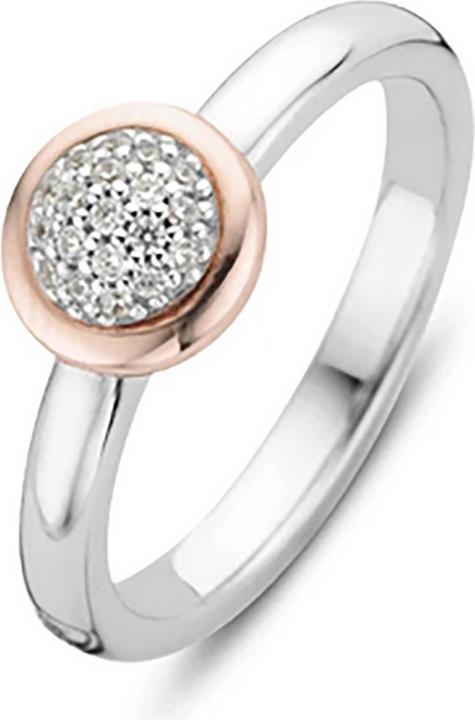 Ti Sento Milano Ring mit Zirkonia bicolor rosèvergoldet 12102ZR (56, 925 Silber)