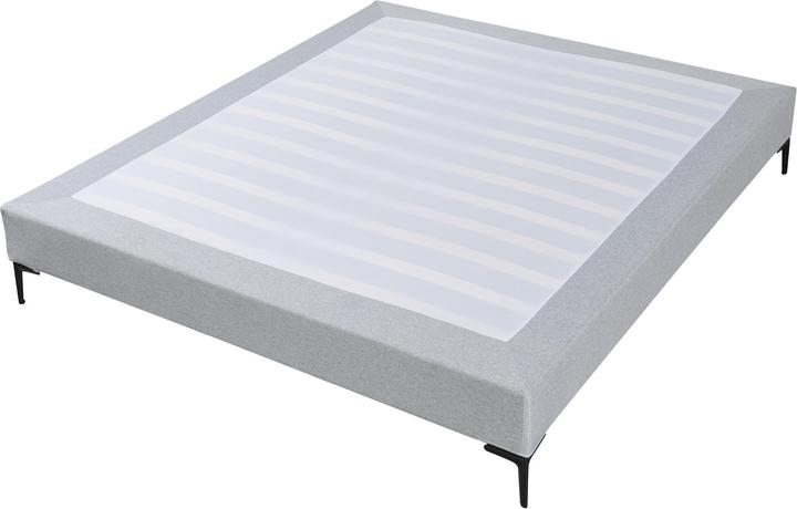 Actual product image En.Casa Double bed Lilla with mattress textile 180x200 cm light grey (180 x 200 cm)