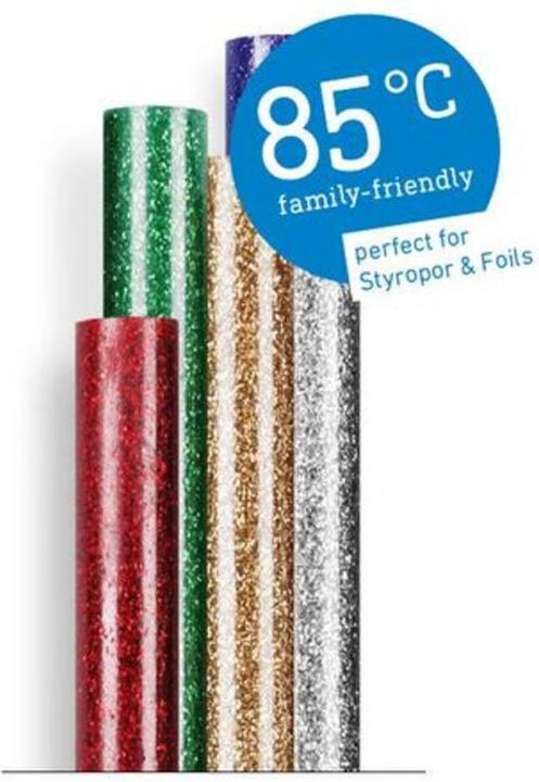 Immagine prodotto Steinel Stick di colla a caldo 7 mm 150 mm Colorati, effetto glitter, oro, argento, rosso