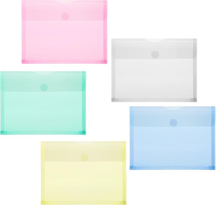 Image du produit Foldersys 10 pochettes pour documents DIN A5 coloris assortis lisses 0,20 mm (A5)