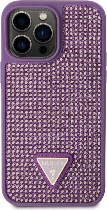 Immagine prodotto Guess Custodia con logo in metallo con strass a triangolo per iPhone 15 Pro Max viola (Apple iPhone 15 Pro Max)