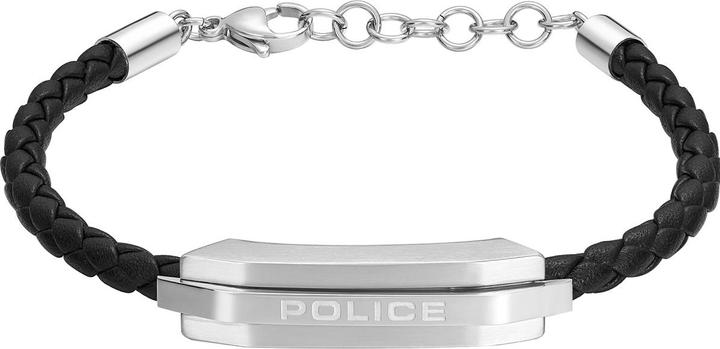 Actual product image Police Gripcord bracelet (21 cm, Leather, Stainless steel)