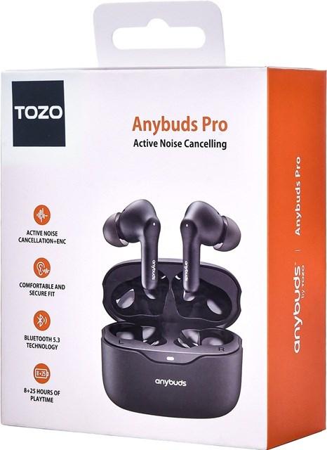 Actual product image Tozo Ausinės Anybuds Pro TWS Bluetooth Earbuds Juodas (ANC, 4.50 h, Wireless)