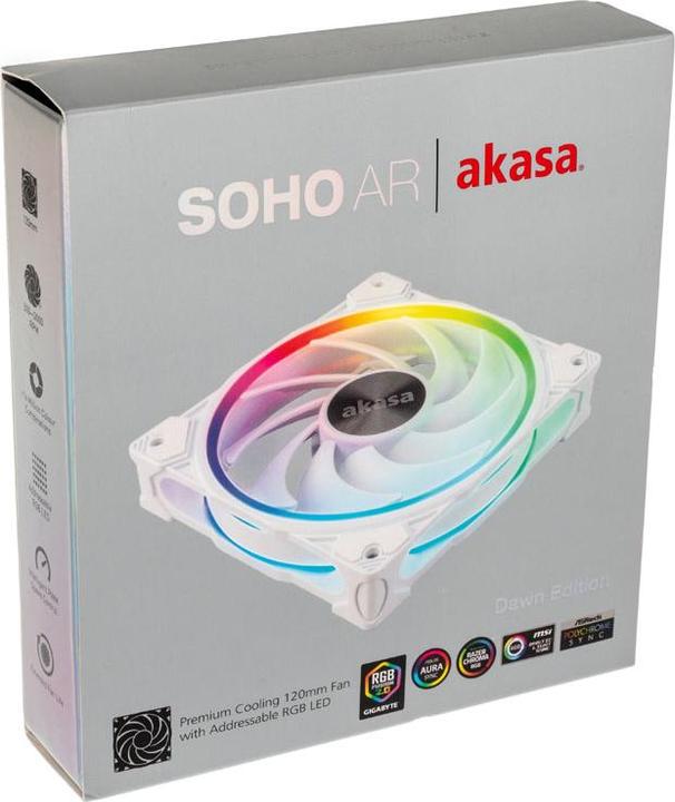 Actual product image Akasa SOHO AR Addressable-RGB fan (120 mm, 1 x)