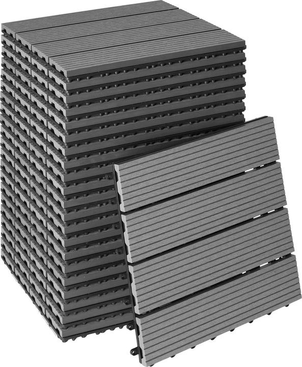tectake Set Terrassenfliesen (22 x, 31 x 31 cm)