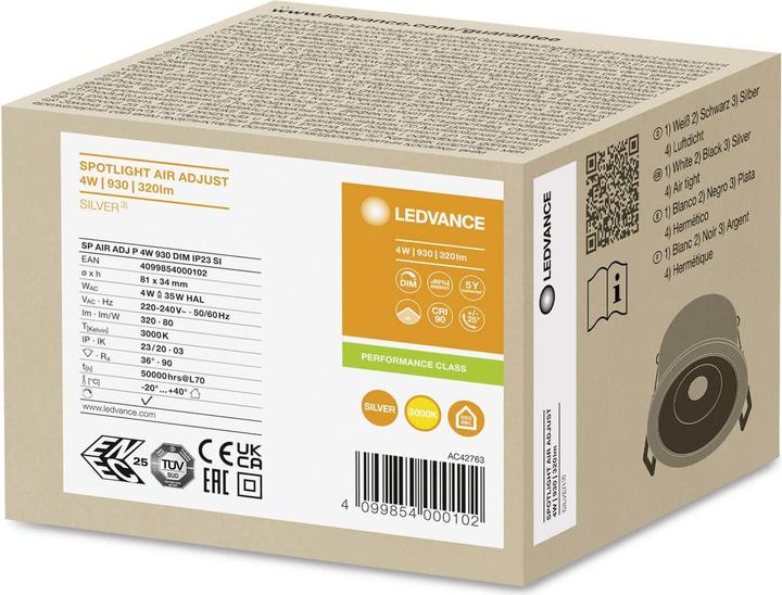 Immagine prodotto Ledvance Faretto da incasso a LED (320 lm)