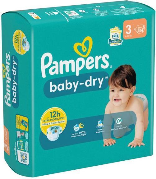 Produktbild Pampers Baby-Dry (Gr. 3, Tragepack, 34 Stück)