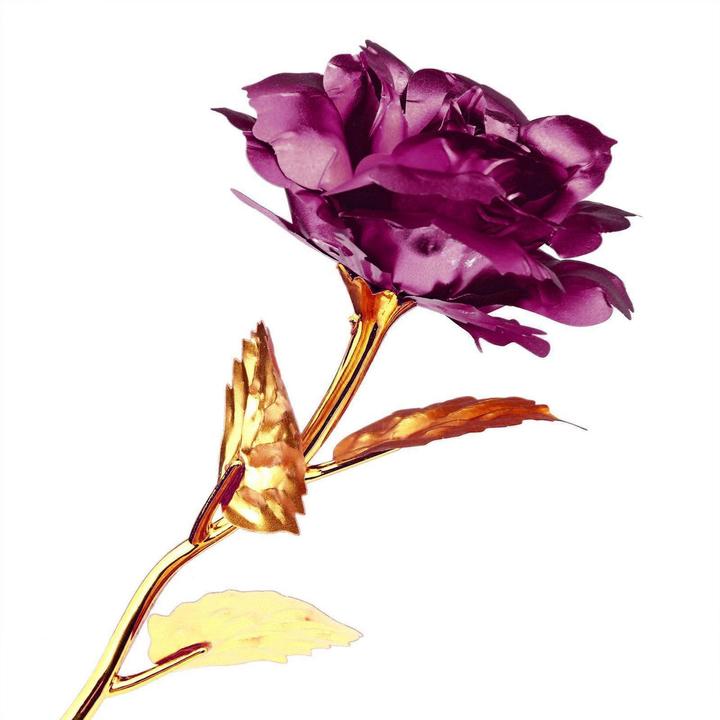 Actual product image JTI Eternity rose - Purple with golden stem (Dried flowers)