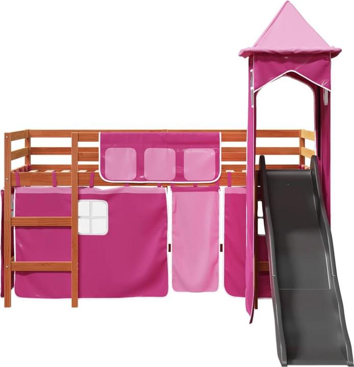 Immagine prodotto VidaXL Letto a soppalco per bambini con torre Pink (90 x 200 cm)