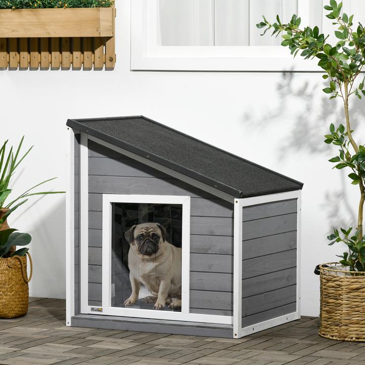Immagine prodotto PawHut Cuccia per cani con tetto in asfalto a falde apribili (Cuccia per cani)