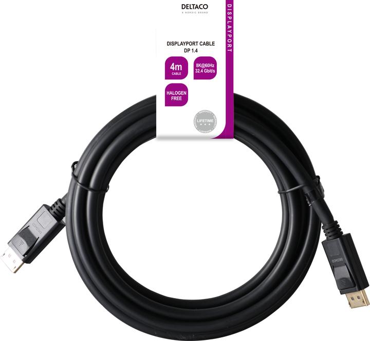 Immagine prodotto Deltaco Cavo DisplayPort, DP 1.4, 8K@60Hz, 4m, nero (4 m, DisplayPort)