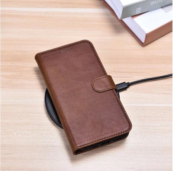 Image du produit iCarer iPhone 12 Pro Max - Crazy Horse Étui portefeuille en cuir véritable, 2en1 avec protection RFID, (Apple iPhone 12 Pro Max)