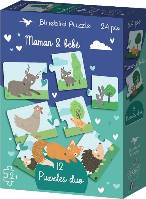Actual product image Bluebird 12 Puzzles duo - Maman & bébé (24 pieces)